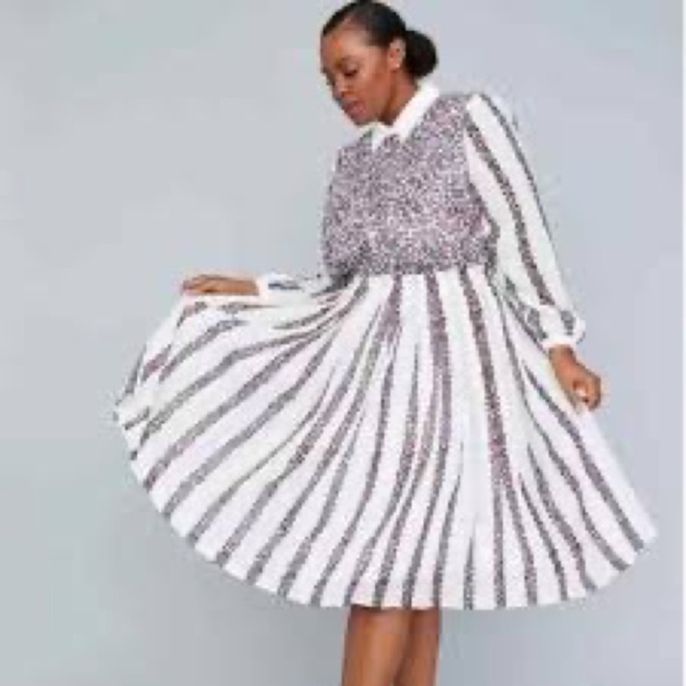 Lane Bryant Chic Long Sleeve Striped Dress